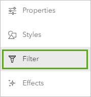 Filter on the Settings toolbar