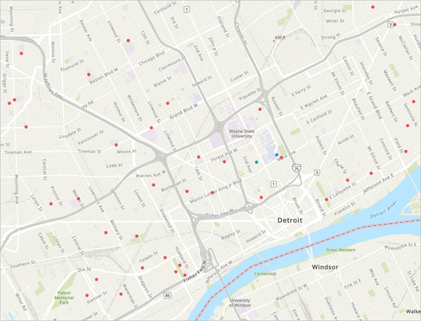 Style of the Public Schools in Detroit layer updated to show if the school has an arts program