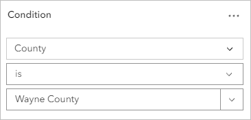 Expression County is Wayne County is configured in the Filter pane