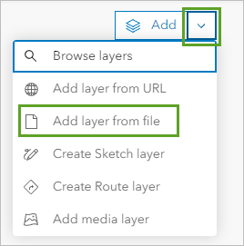 Add layer from file in the Add menu on the Layers pane