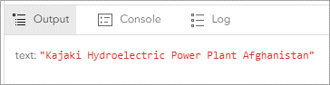 The Results window showing Kajaki Hydroelectric Power Plant Afghanistan