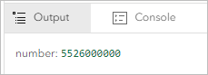 Results window showing the value 5526000000