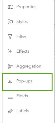 Configure pop-ups button