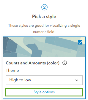 Style options for Counts and Amounts (color)
