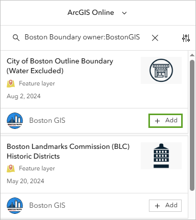 Add button for the Boston boundary with water excluded