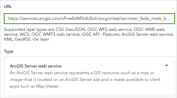 Pasted service URL
