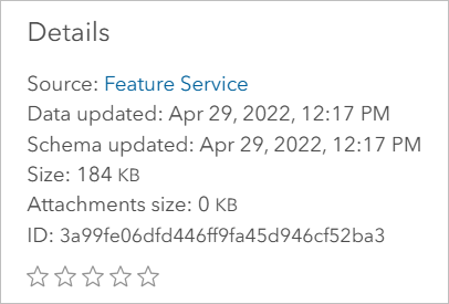 Details section on the item page