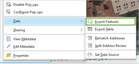 Export Features option