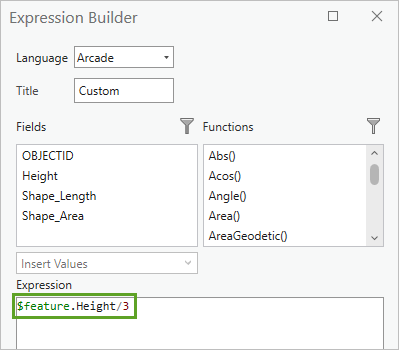 Expression Builder window