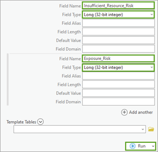 Add Fields (multiple) tool