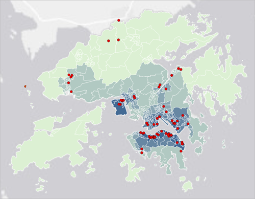 Similarity Search output map for Exposure Risk