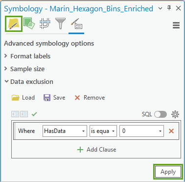 Primary symbology tab