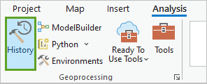 Geoprocessing History button