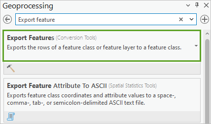 Open the Export Features tool