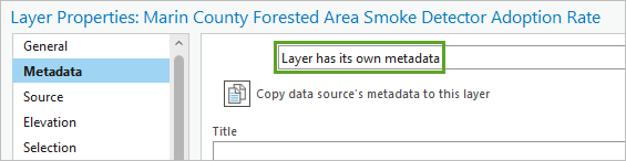 Layer has its own metadata option