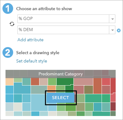 Select button for Predominant Category drawing style
