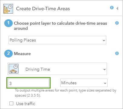 Driving time changed to 3 minutes