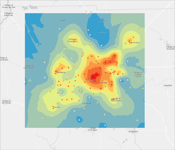 Empirical Bayesian kriging temperature surface