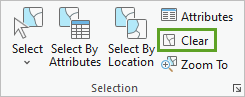 Clear in the Selection group on the Map tab
