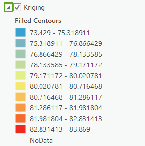 Legend of simple kriging layer