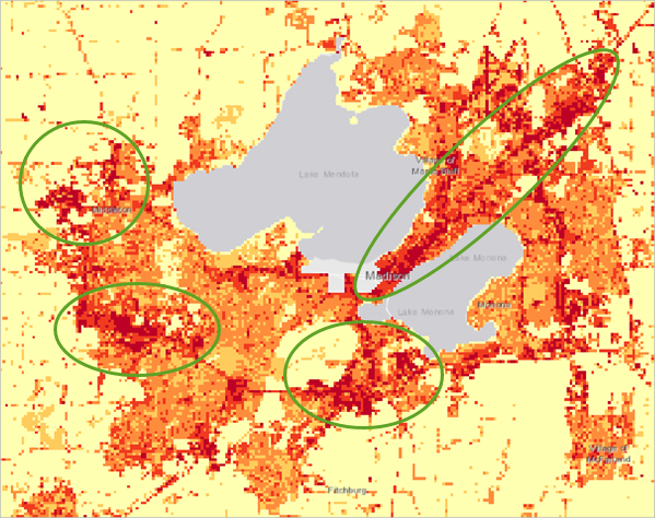 Impervious surfaces in urban corridors