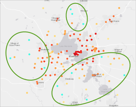 Lowest temperature measurements selected on the map