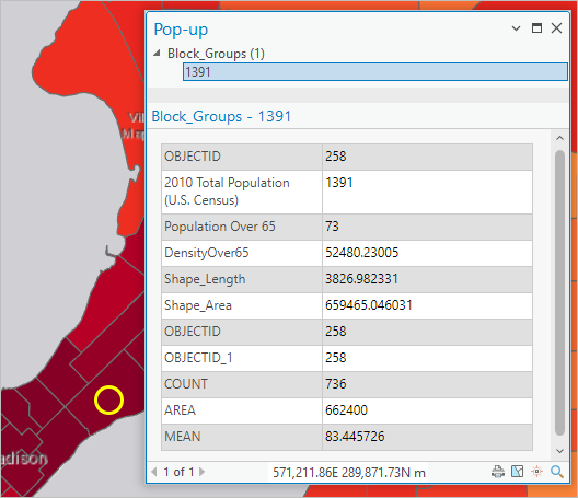 Predicted average temperature in each block group