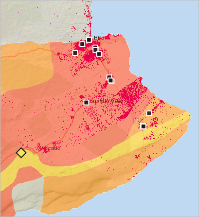 Map showing total population styled using Dot Density.