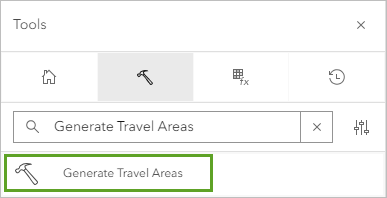 Generate travel areas tool