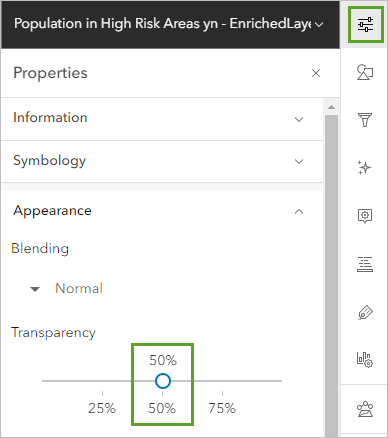 Set the layer transparency to 50 percent.