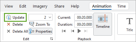 Update button on the ribbon