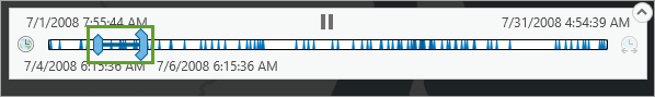 Visible time span on the time slider