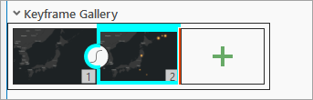 Last keyframe selected in the Animation Timeline pane