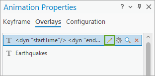 Edit the text for the overlay button in the Animation Properties pane