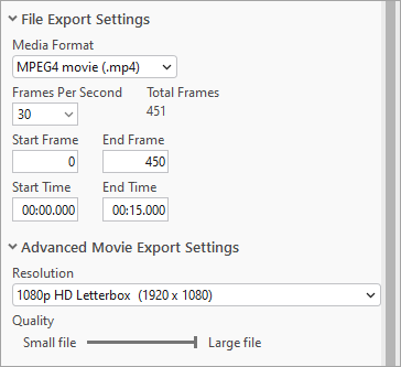 Export movie settings