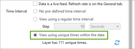 View using unique times within the data option