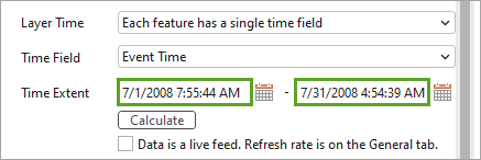 Time Extent values