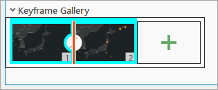 Both keyframes selected in the Animation Timeline pane