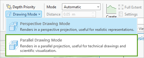 Parallel Drawing Mode selected on the ribbon