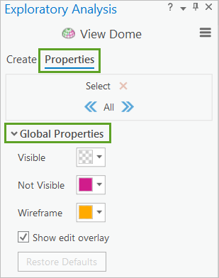 Properties tab and Global Properties section expanded