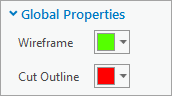 Global Properties pane with Wireframe and Cut Outline colors