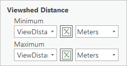 Viewshed Distance parameters