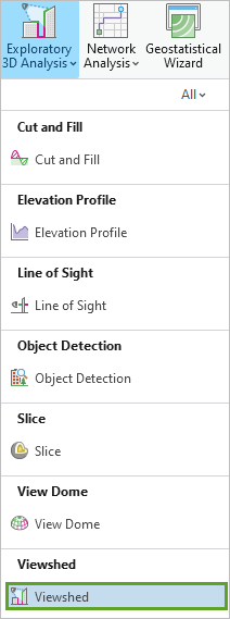 Viewshed tool in the Exploratory 3D Analysis menu