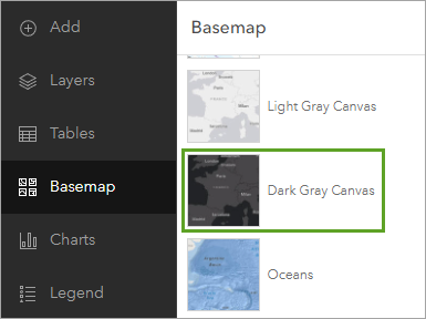 Dark Gray Canvas basemap