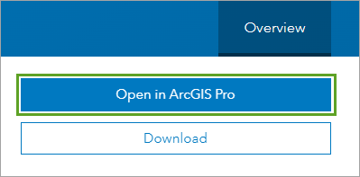 Open in ArcGIS Pro button