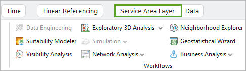 Service Area Layer tab