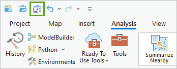 Save button on the Quick Access Toolbar