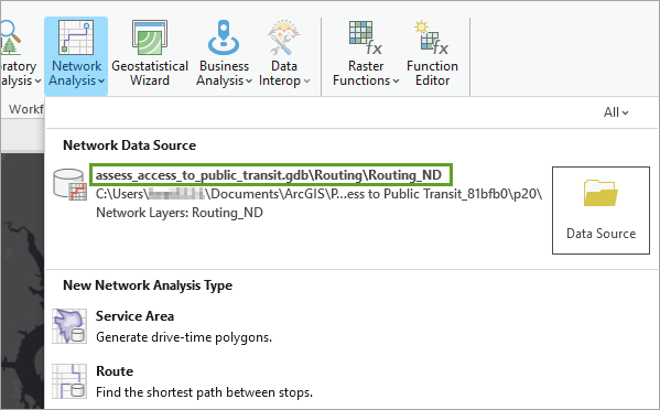 Network Data Source set to Routing_ND on the Network Analysis menu