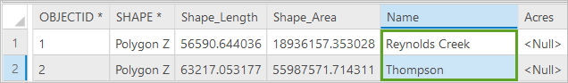 Name of fires updated in attribute table.