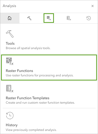 Raster Functions button